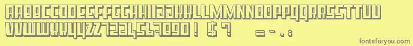 フォントSuperCube – 黄色の背景に灰色の文字