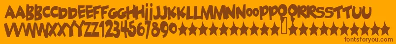 Geek ffy-Schriftart – Braune Schriften auf orangefarbenem Hintergrund