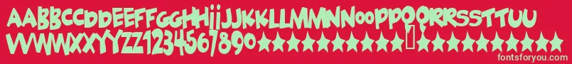 Fonte Geek ffy – fontes verdes em um fundo vermelho