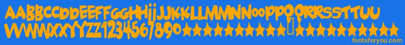 Czcionka Geek ffy – pomarańczowe czcionki na niebieskim tle