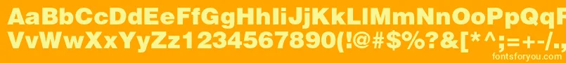 Heliosblack Font – Yellow Fonts on Orange Background