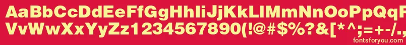 Heliosblack Font – Yellow Fonts on Red Background