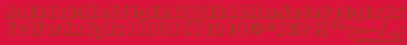AvondaleShaded-Schriftart – Braune Schriften auf rotem Hintergrund