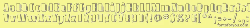 フォントAvondaleShaded – 黄色の背景に灰色の文字