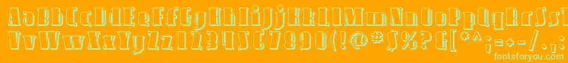 AvondaleShaded Font – Green Fonts on Orange Background