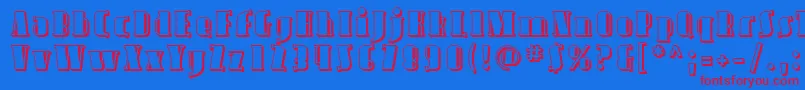 AvondaleShaded Font – Red Fonts on Blue Background