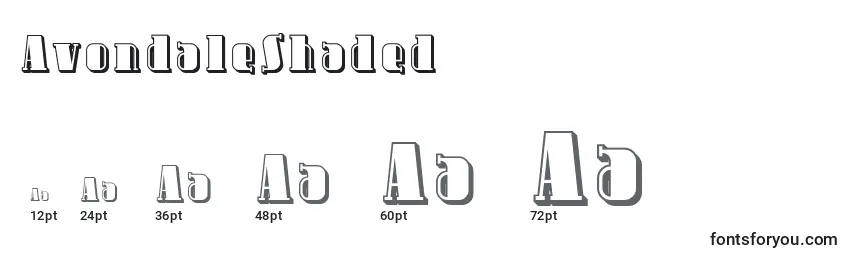AvondaleShaded Font Sizes