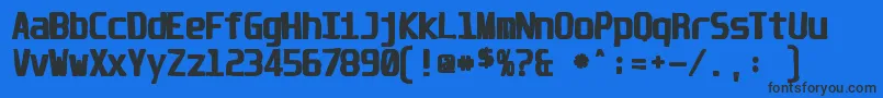 Unispaceink Font – Black Fonts on Blue Background