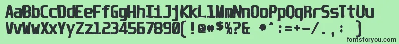 Unispaceink-Schriftart – Schwarze Schriften auf grünem Hintergrund