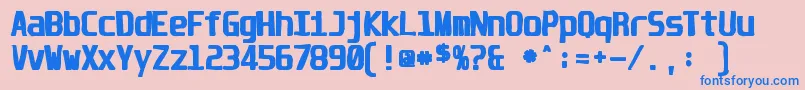 Unispaceink-Schriftart – Blaue Schriften auf rosa Hintergrund