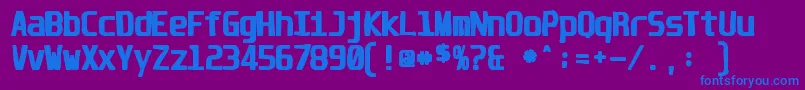 フォントUnispaceink – 紫色の背景に青い文字