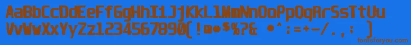 フォントUnispaceink – 茶色の文字が青い背景にあります。