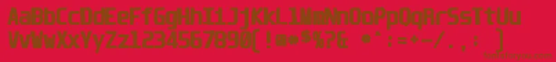 Unispaceink Font – Brown Fonts on Red Background