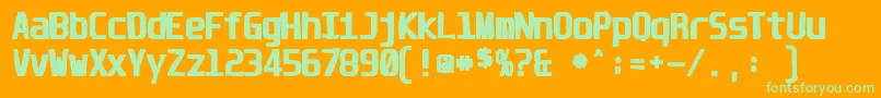 Unispaceink Font – Green Fonts on Orange Background