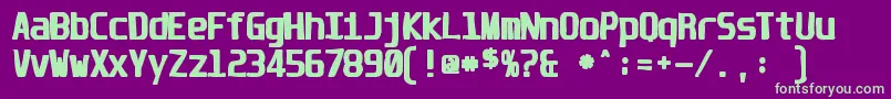 Unispaceink-fontti – vihreät fontit violetilla taustalla