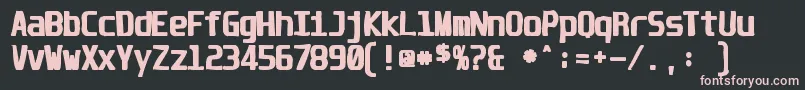 Unispaceink-fontti – vaaleanpunaiset fontit mustalla taustalla