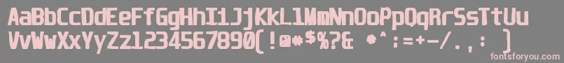 フォントUnispaceink – 灰色の背景にピンクのフォント