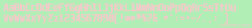 フォントUnispaceink – 緑の背景にピンクのフォント