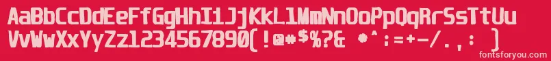 Unispaceink-fontti – vaaleanpunaiset fontit punaisella taustalla