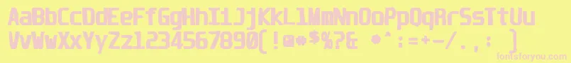Unispaceink Font – Pink Fonts on Yellow Background