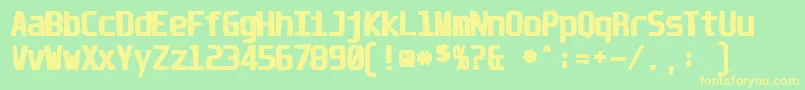Unispaceink Font – Yellow Fonts on Green Background