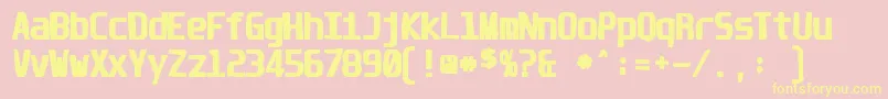 Unispaceink Font – Yellow Fonts on Pink Background