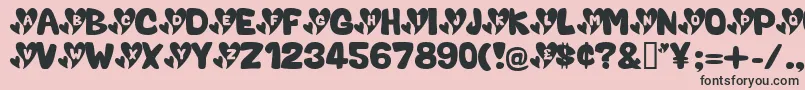 ValentineCaps Font – Black Fonts on Pink Background