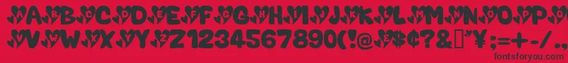 ValentineCaps Font – Black Fonts on Red Background