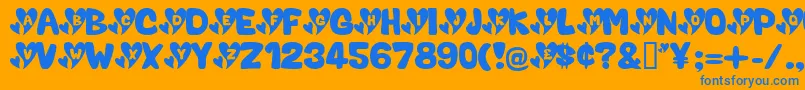 ValentineCaps Font – Blue Fonts on Orange Background