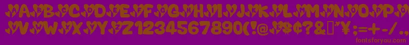ValentineCaps-fontti – ruskeat fontit violetilla taustalla