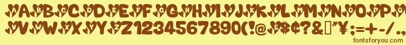ValentineCaps Font – Brown Fonts on Yellow Background
