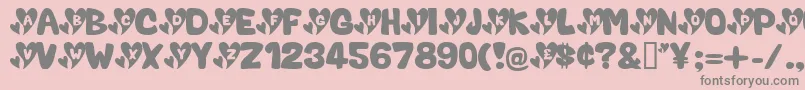 Czcionka ValentineCaps – szare czcionki na różowym tle