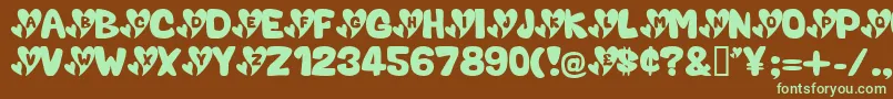 ValentineCaps Font – Green Fonts on Brown Background