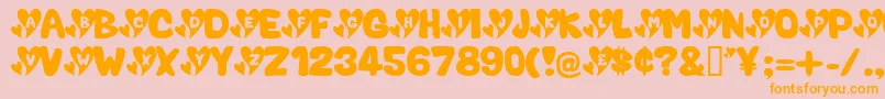 ValentineCaps Font – Orange Fonts on Pink Background