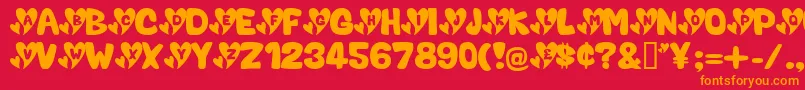 ValentineCaps Font – Orange Fonts on Red Background
