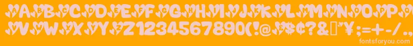 ValentineCaps Font – Pink Fonts on Orange Background