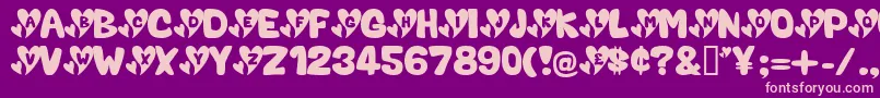 ValentineCaps Font – Pink Fonts on Purple Background