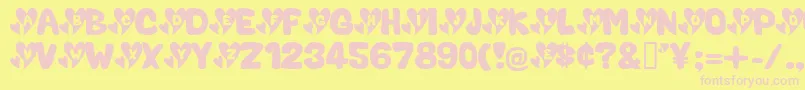 ValentineCaps Font – Pink Fonts on Yellow Background