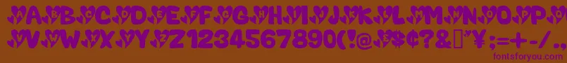 ValentineCaps Font – Purple Fonts on Brown Background