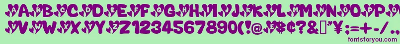 Шрифт ValentineCaps – фиолетовые шрифты на зелёном фоне