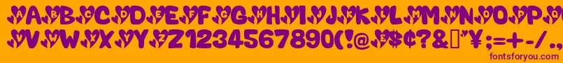 ValentineCaps Font – Purple Fonts on Orange Background