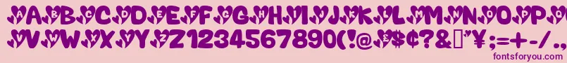ValentineCaps Font – Purple Fonts on Pink Background