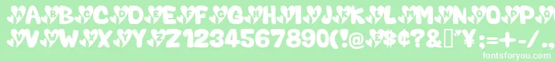 ValentineCaps Font – White Fonts on Green Background