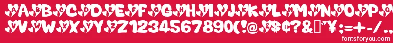 ValentineCaps Font – White Fonts on Red Background