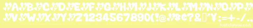 ValentineCaps Font – White Fonts on Yellow Background