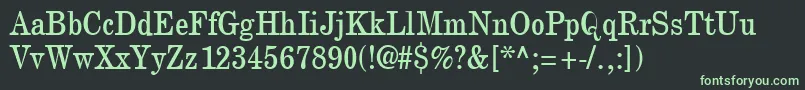 フォントNewcenturythin – 黒い背景に緑の文字