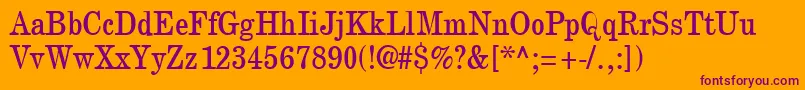 Newcenturythin Font – Purple Fonts on Orange Background