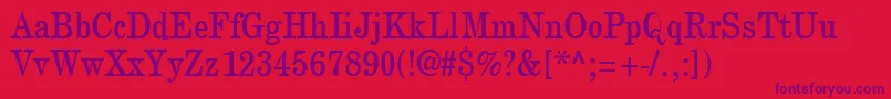 Newcenturythin Font – Purple Fonts on Red Background