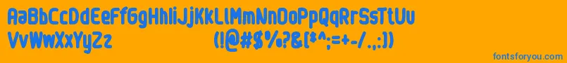 Шрифт SinewyPersonalUseOnly – синие шрифты на оранжевом фоне
