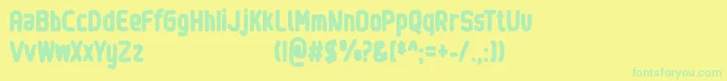 SinewyPersonalUseOnly-Schriftart – Grüne Schriften auf gelbem Hintergrund